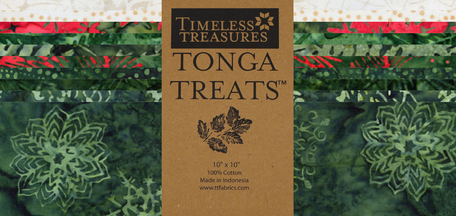 10in Squares Tonga Batik Mistletoe, 42pcs/bundle