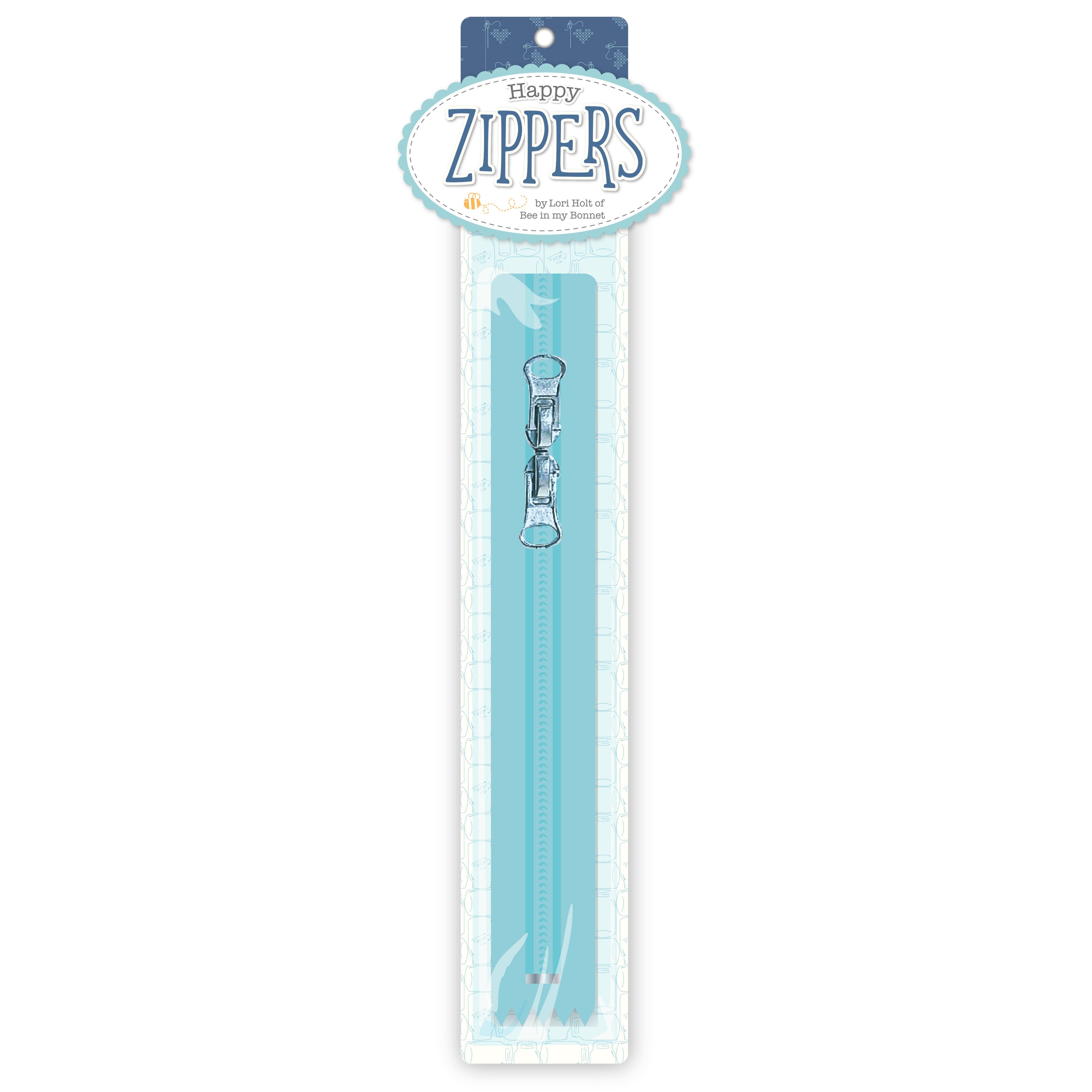 Lori Holt Happy Zippers 16in Aqua