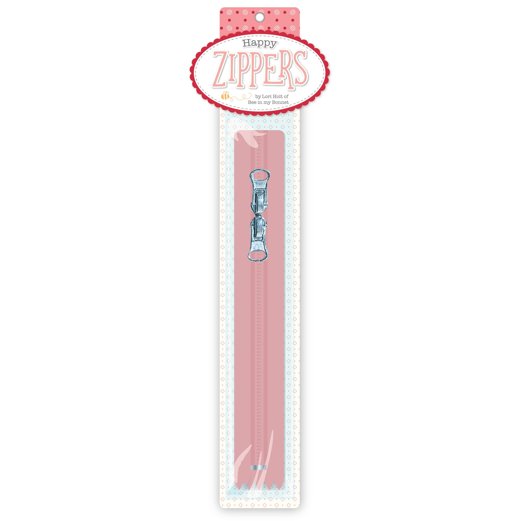 Lori Holt Happy Zippers 16in Coral