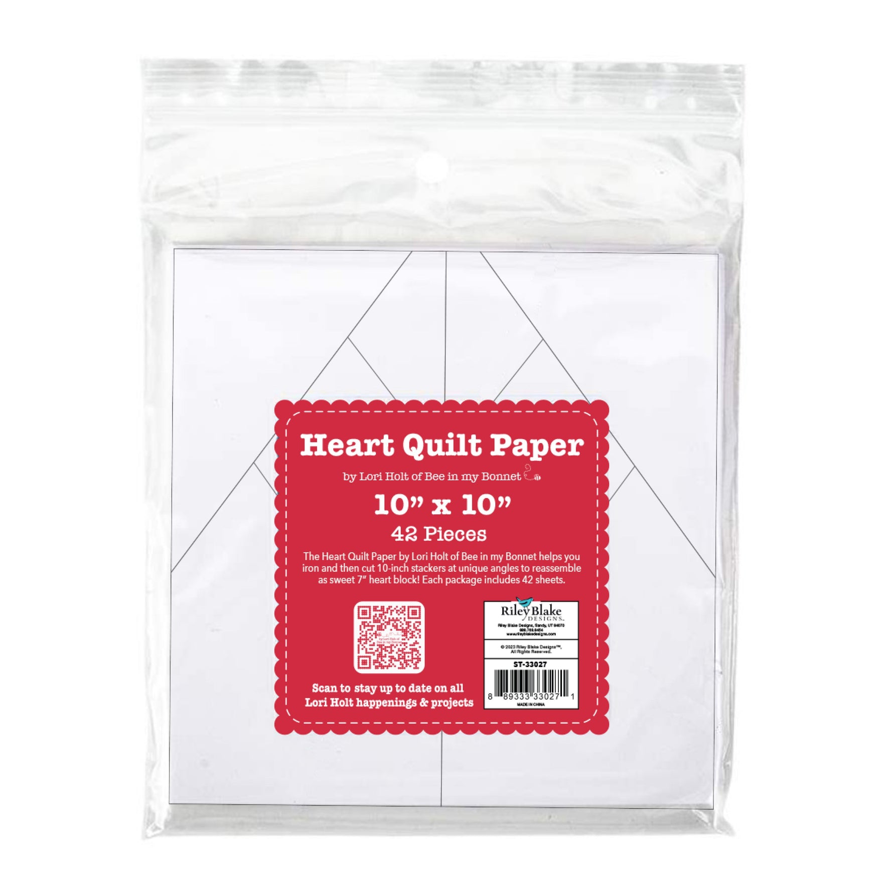Lori Holt 10in Heart Quilt Paper