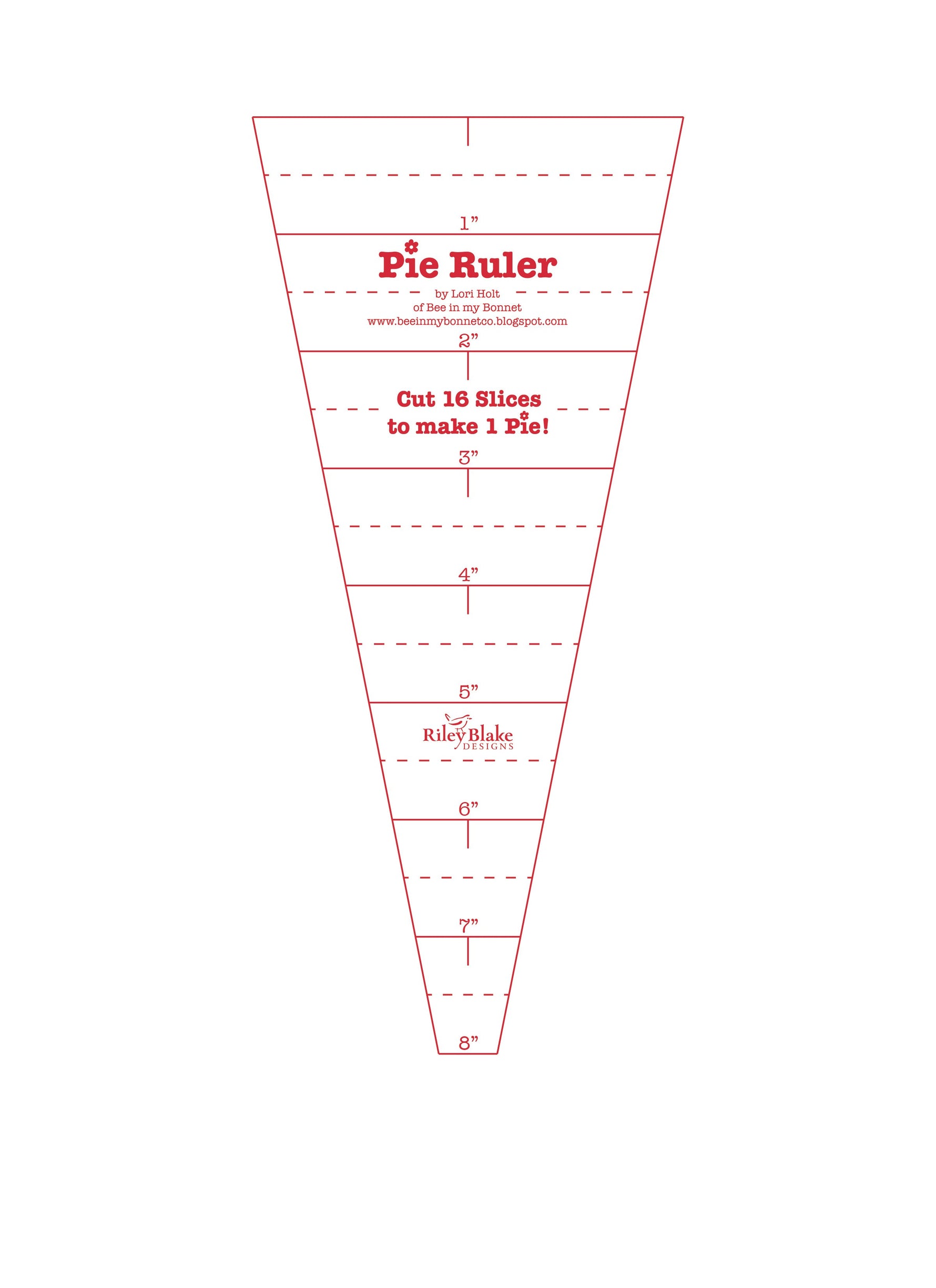 Lori Holt Pie Ruler 22-1/2 Degree