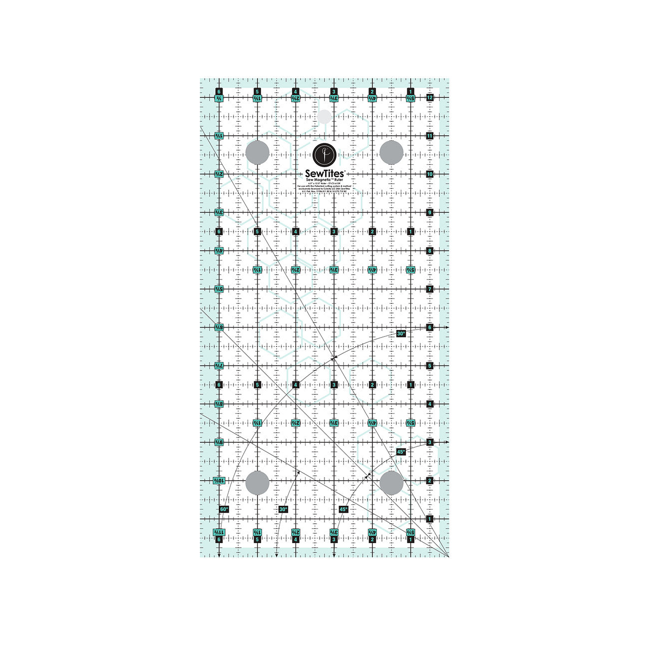 Sew Magnetic 6-1/2in x 12-1/2in Ruler Right Handed
