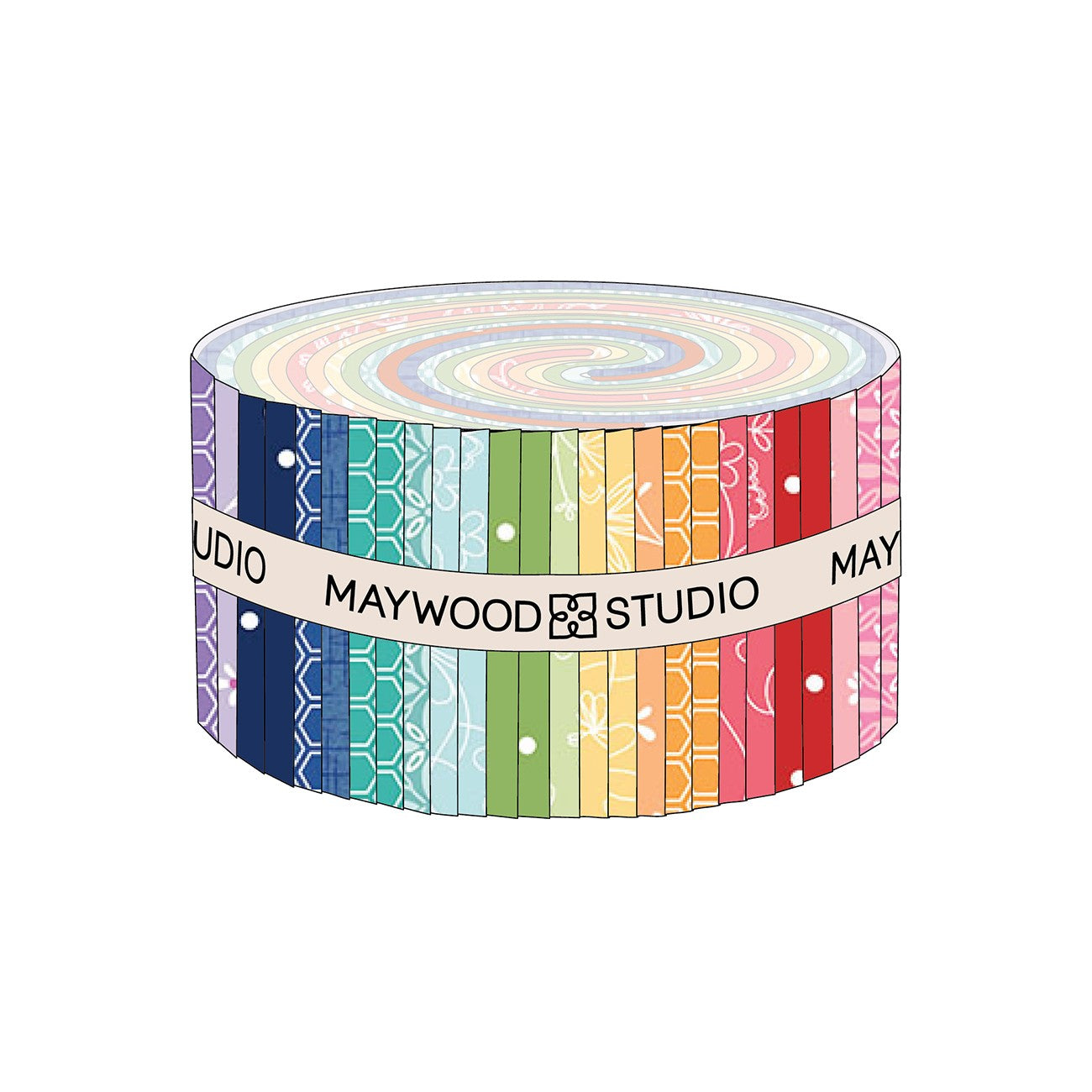 Kimberbell Basics Flannel Rainbow Wishes 2.5in Strips (40pc)