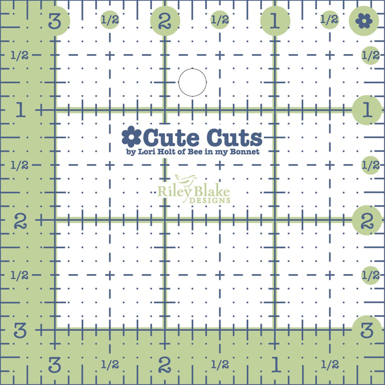 Cute Cut Ruler Square 3-1/2in x 3-1/2in