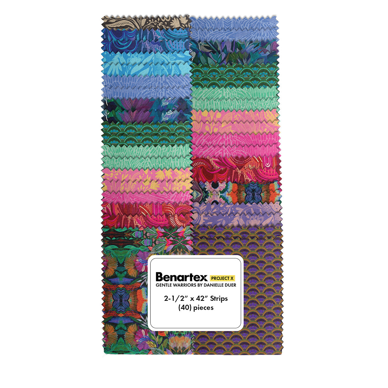 2-1/2in Strips, Gentle Warriors, 40pcs/bundle