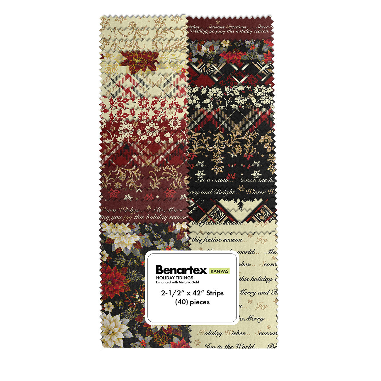 Holiday Tidings 2-1/2in Strips, 40pcs/bundle