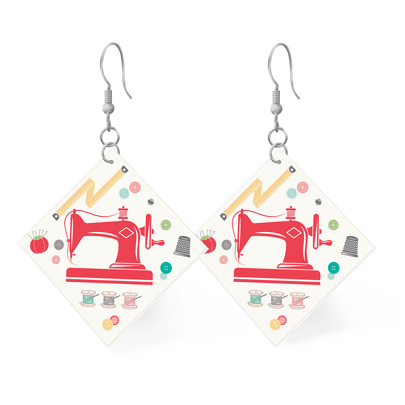 Leather Square Earrings My Happy Place