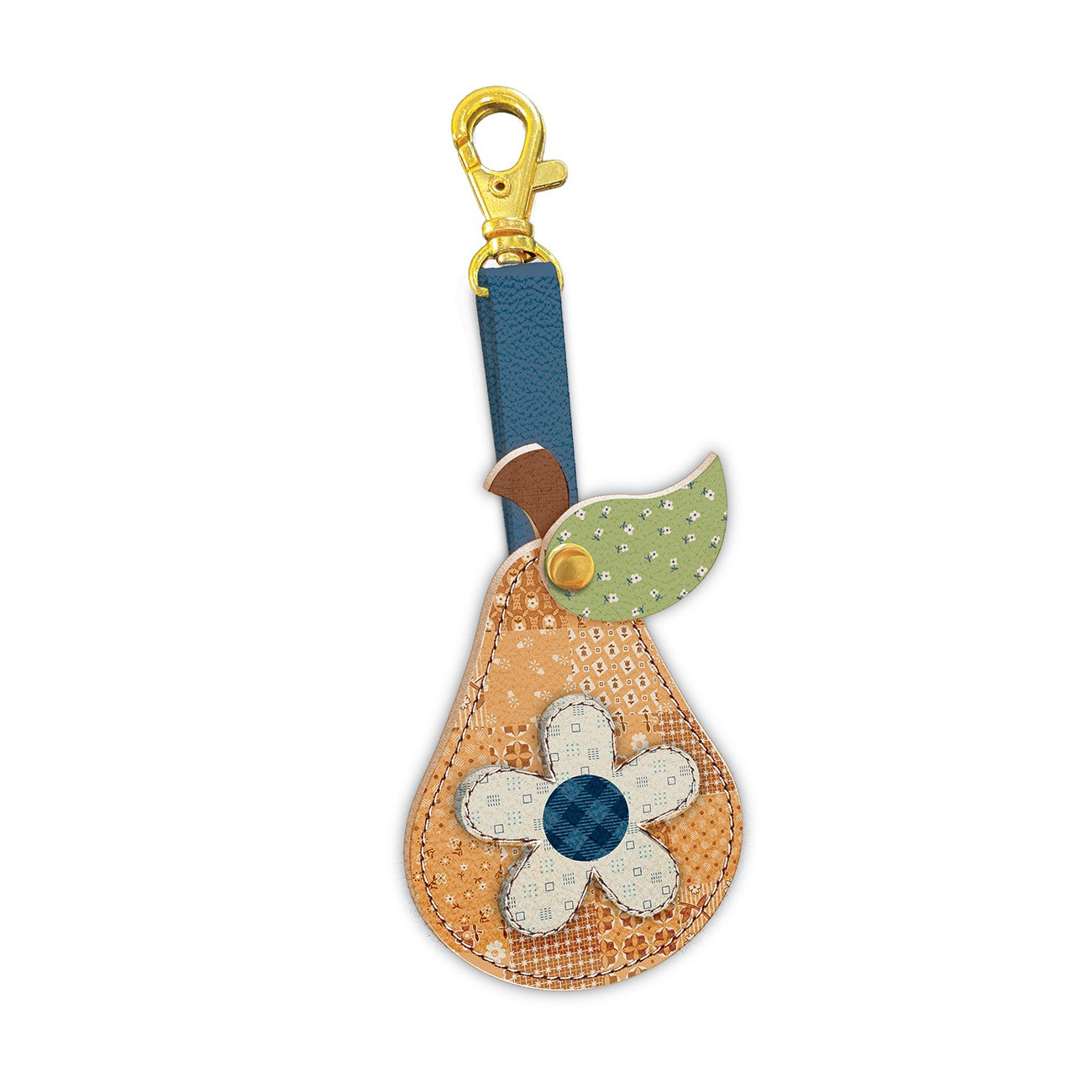 Lori Holt Denim & Daisy Leather Pear Charm