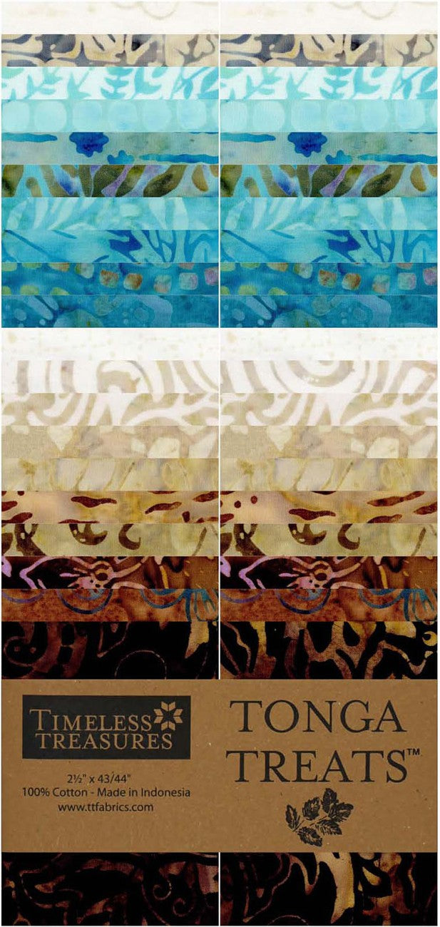 2.5in Strips Tonga Batik Cabo, 40pcs/bundle