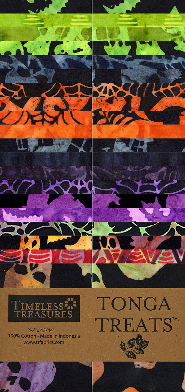 2.5in Strips Tonga Batik Haunted 40pcs/bundle