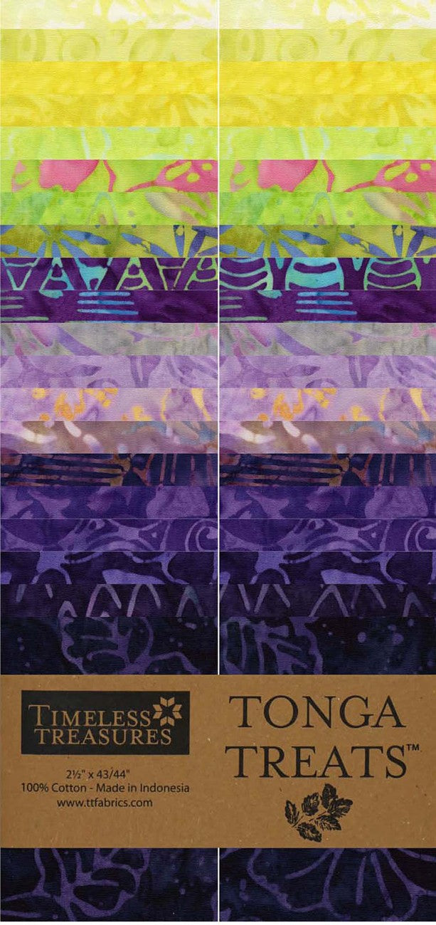 2.5in Strips Tonga Batik Lilypad, 40pcs/bundle