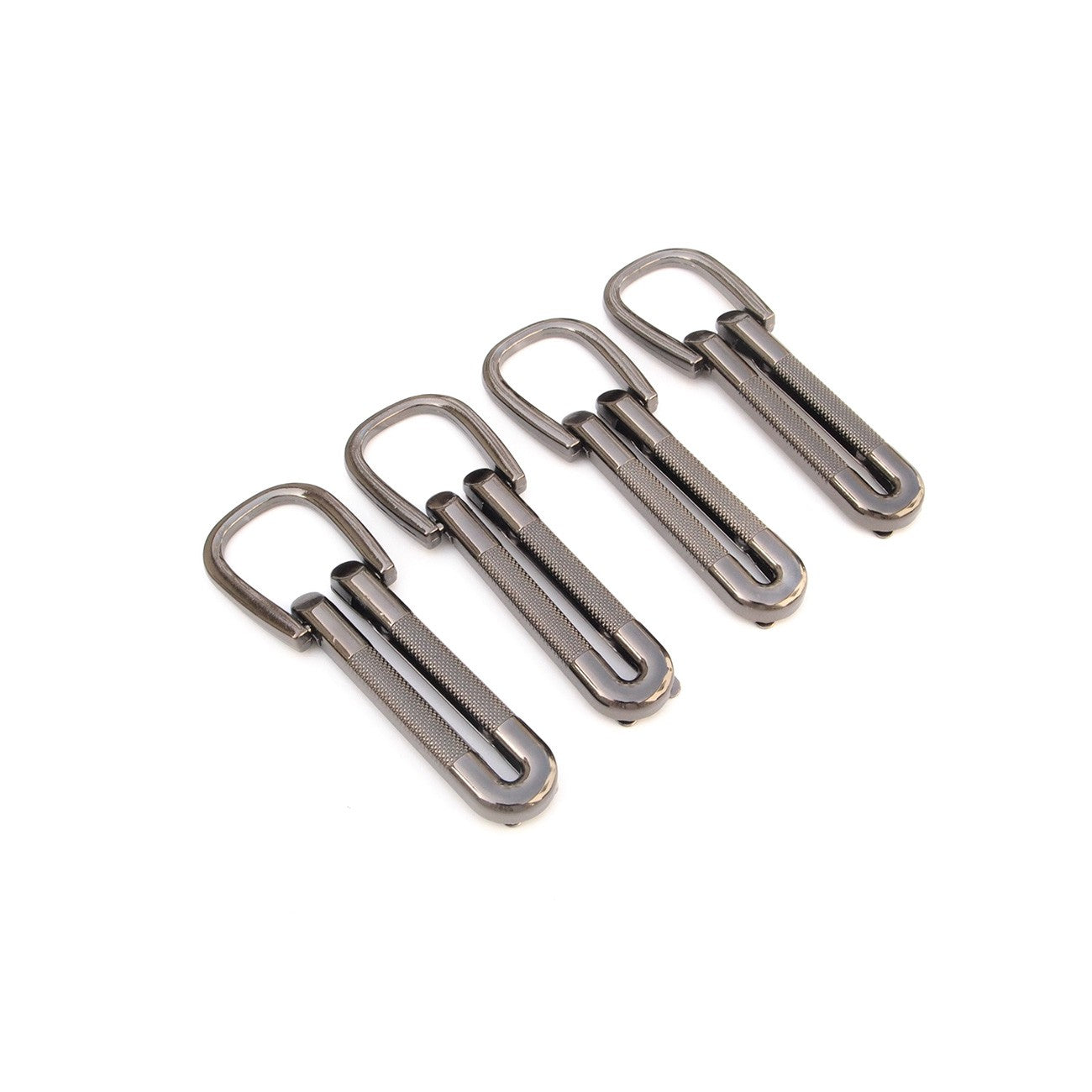 Four Textured Loop Strap Connectors Gunmetal