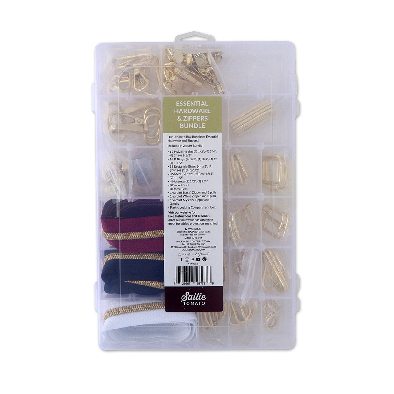 Essential Box Bundle Of Hardware & Zippers Gold