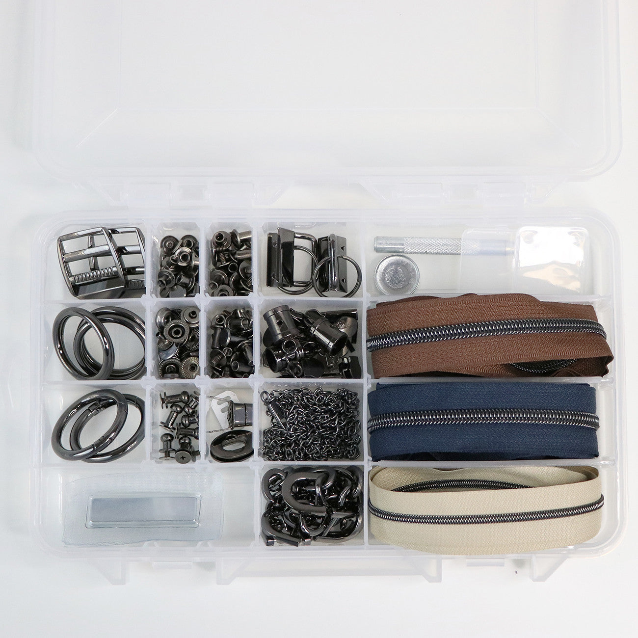 Gunmetal Artisan Hardware & Zipper Set
