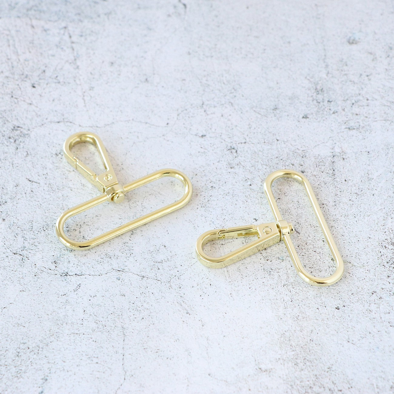 Two 2in Swivel Hooks Gold