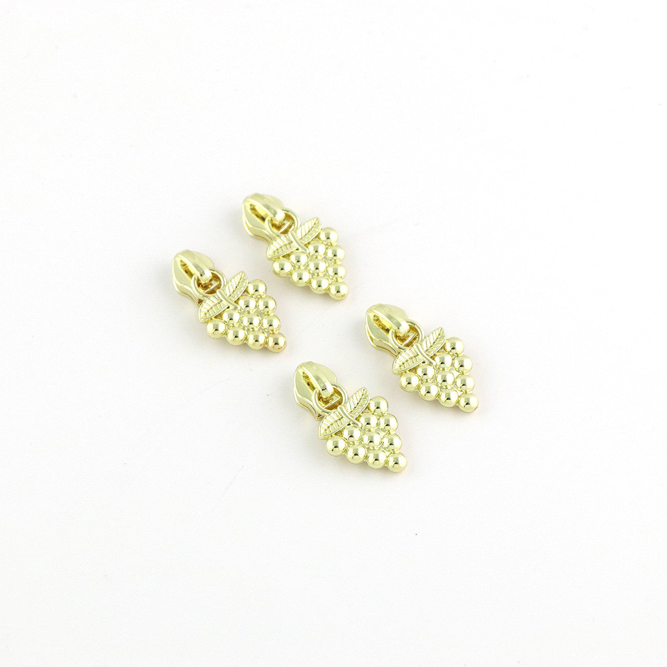 Four Grape Zipper Pulls Gold