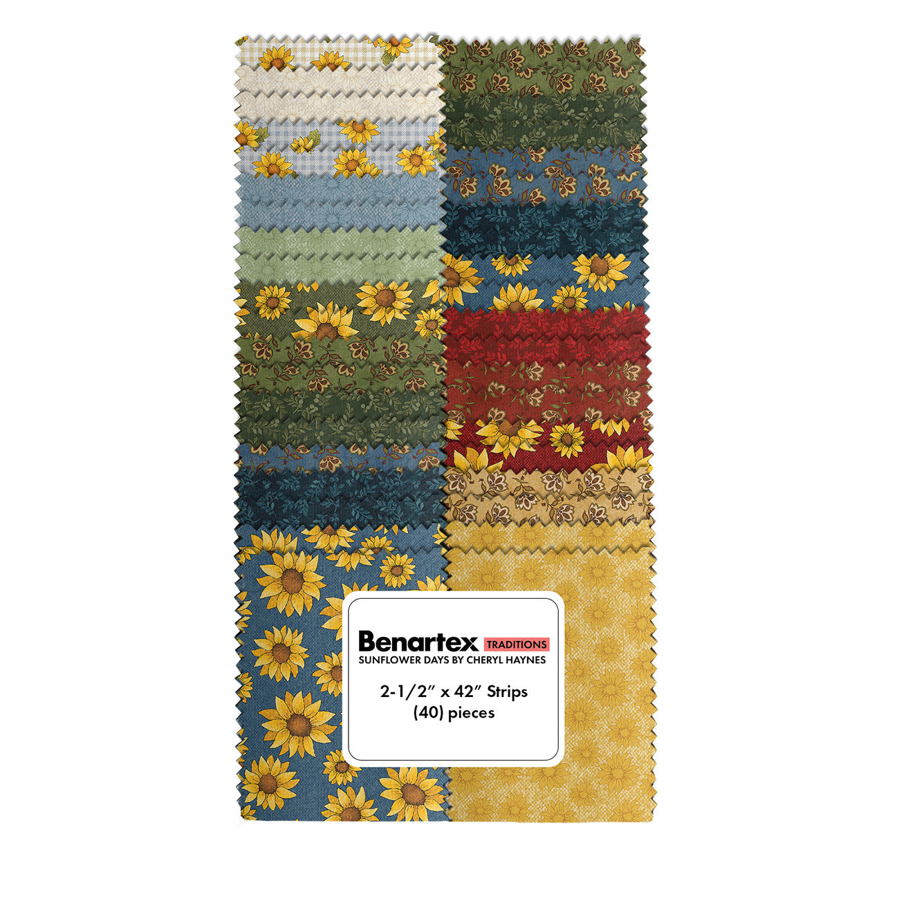 Sunfower Days 2-1/2in Strips, 40pcs/bundle