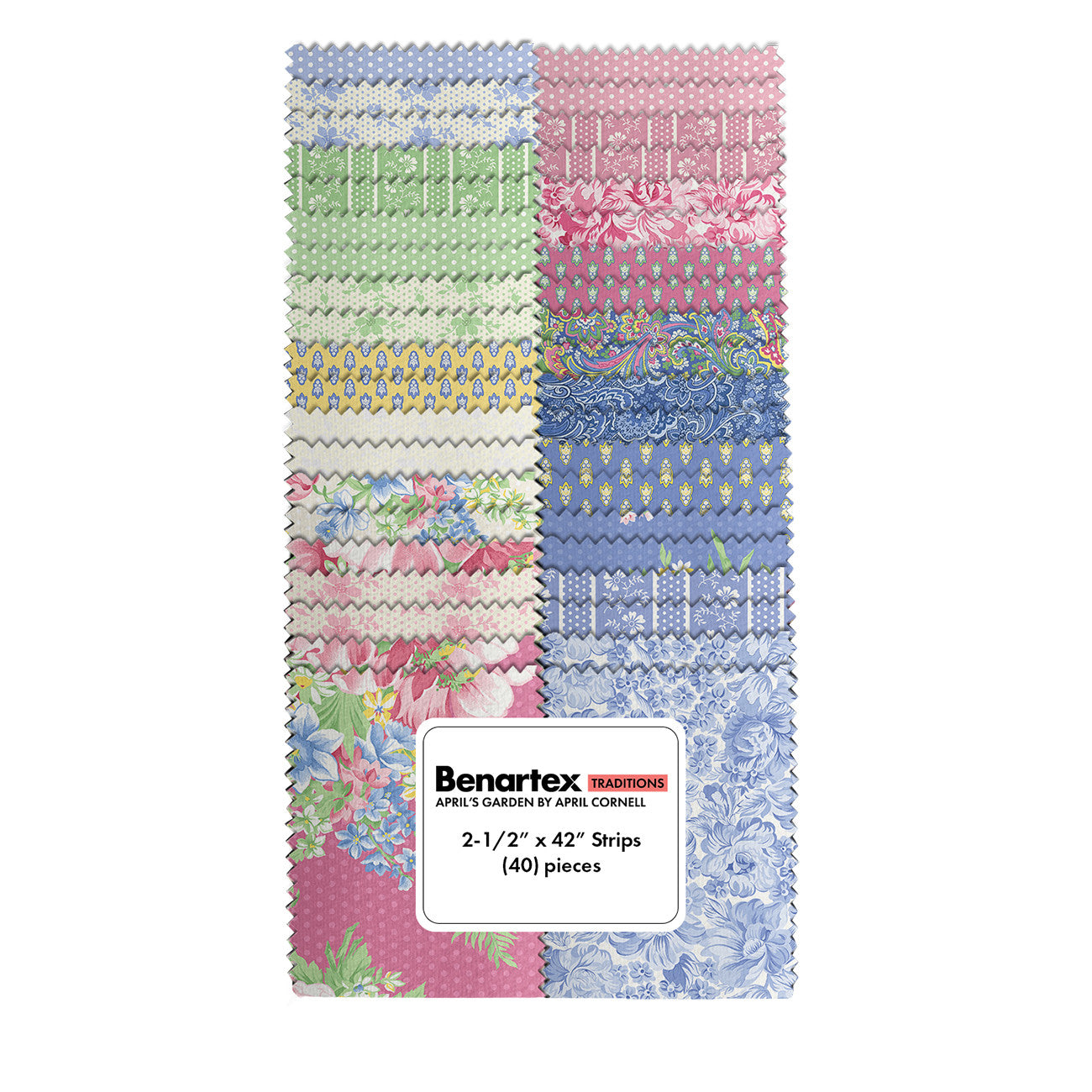 April's Garden 2-1/2in Strips, 40pcs/bundle