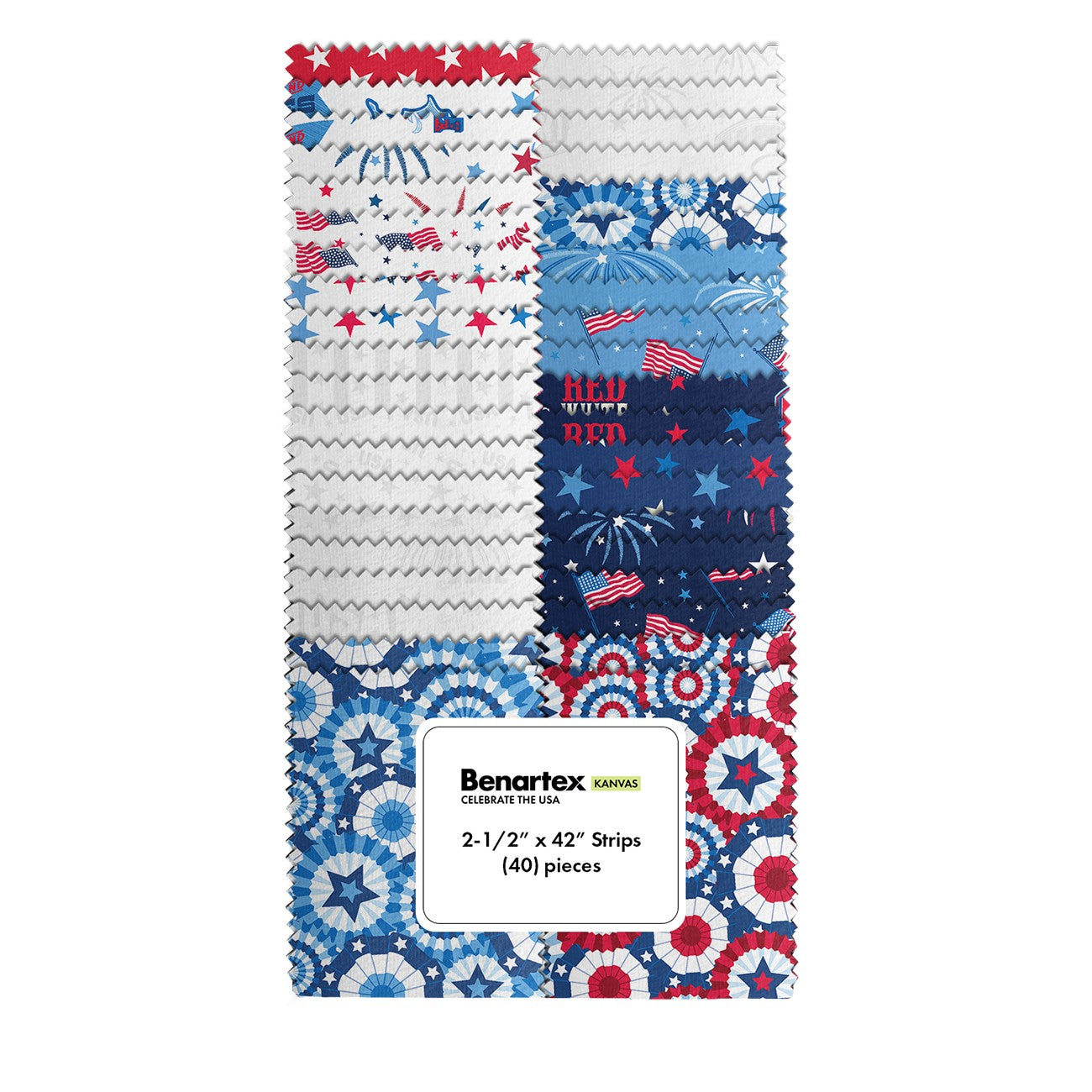 2.5in Strips Celebrate the USA 40pcs/bunde