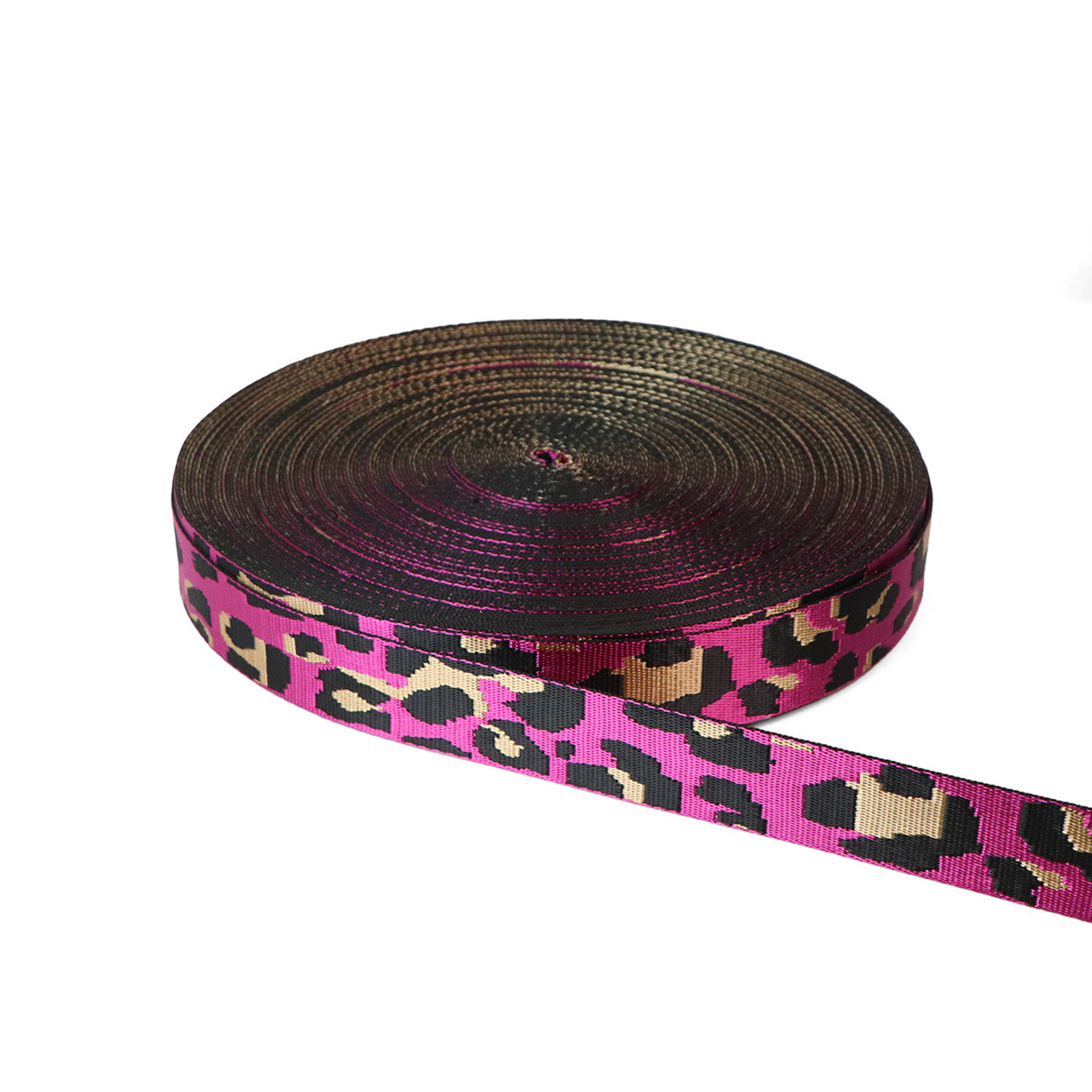 Leopard Violet Rose Webbing 1-1/2in x 50 yd