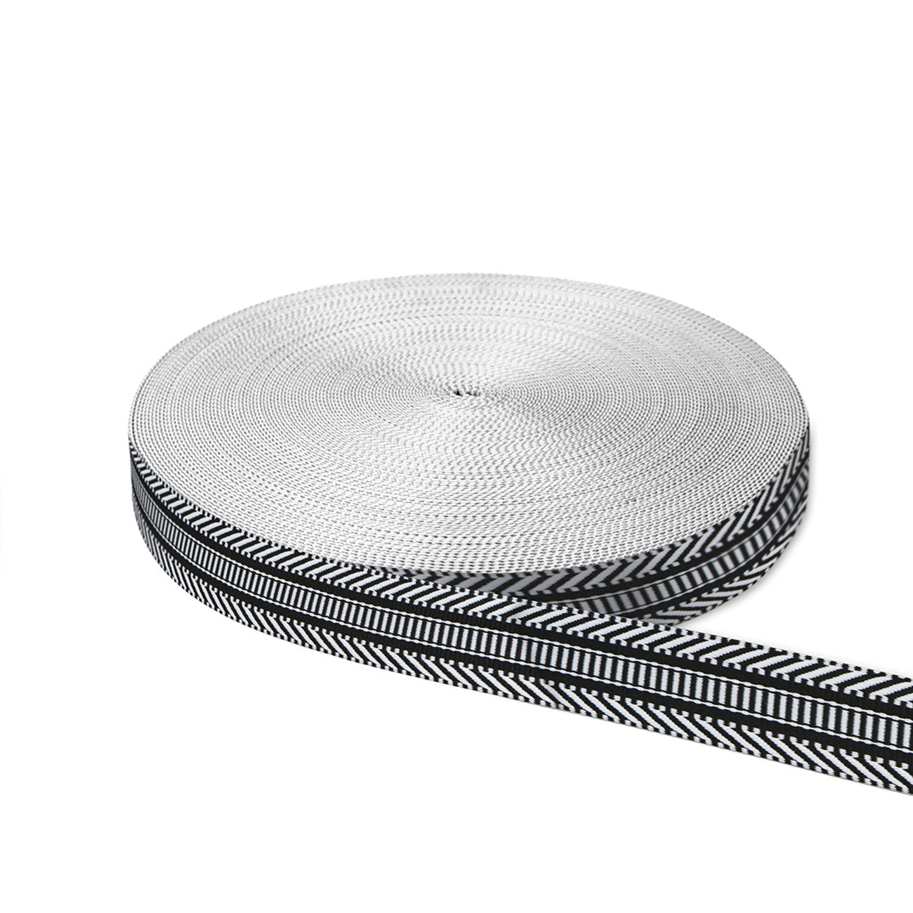 Railroad Track Black/White Webbing 1-1/2in x 50yd