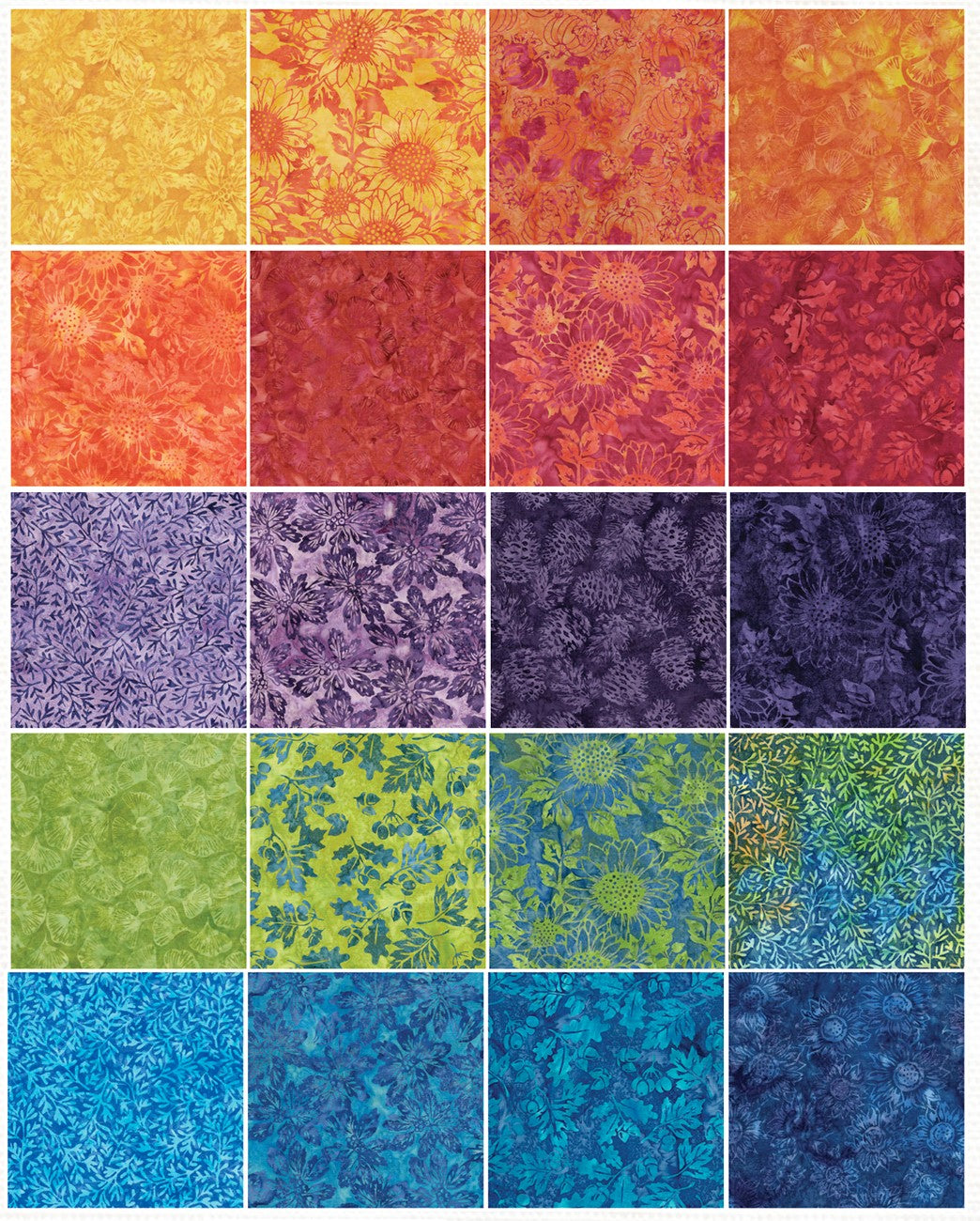 2.5in Strips Sunflower Spice 40pcs, 2 Pieces of Each Print