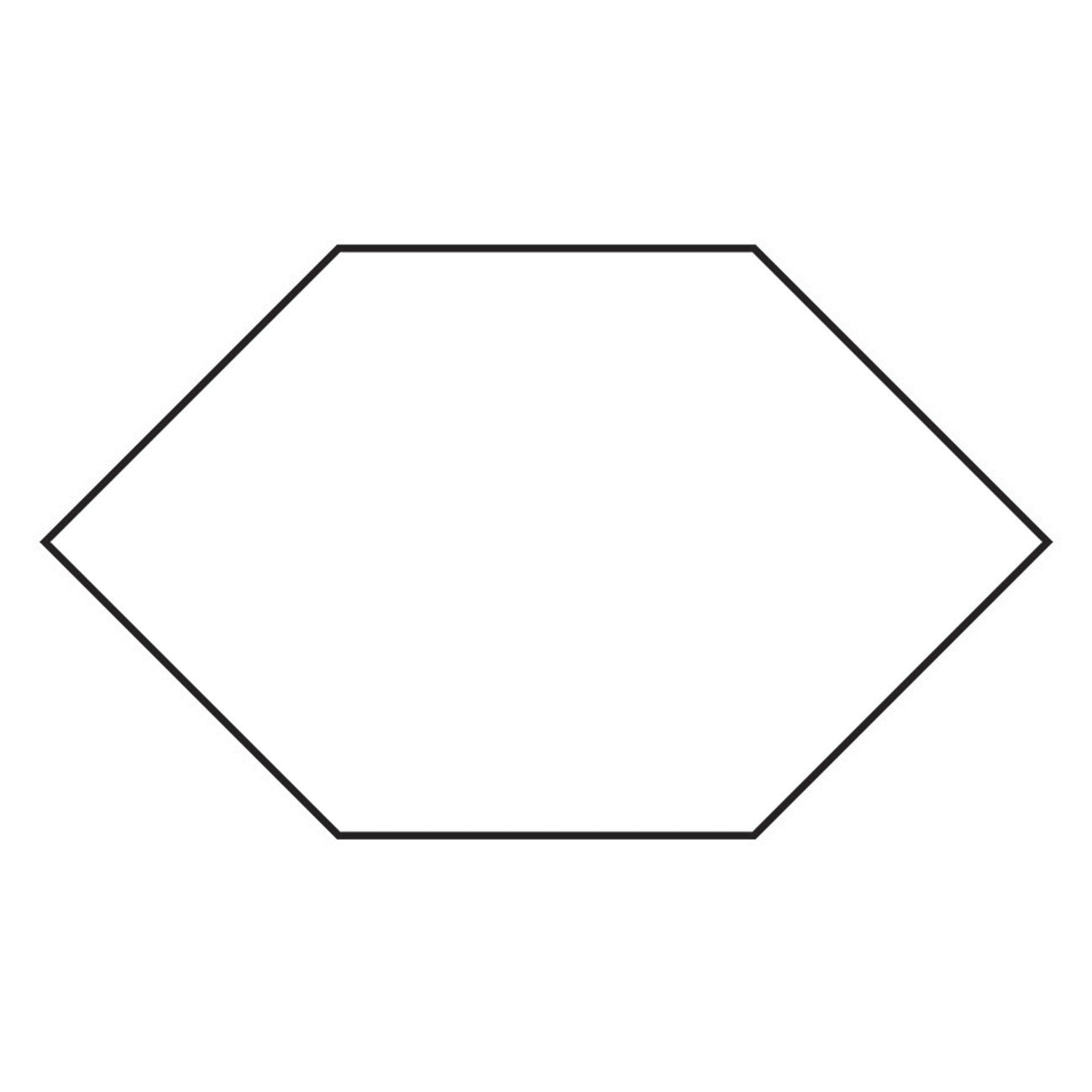 1/2in Elongated Hexagon Template