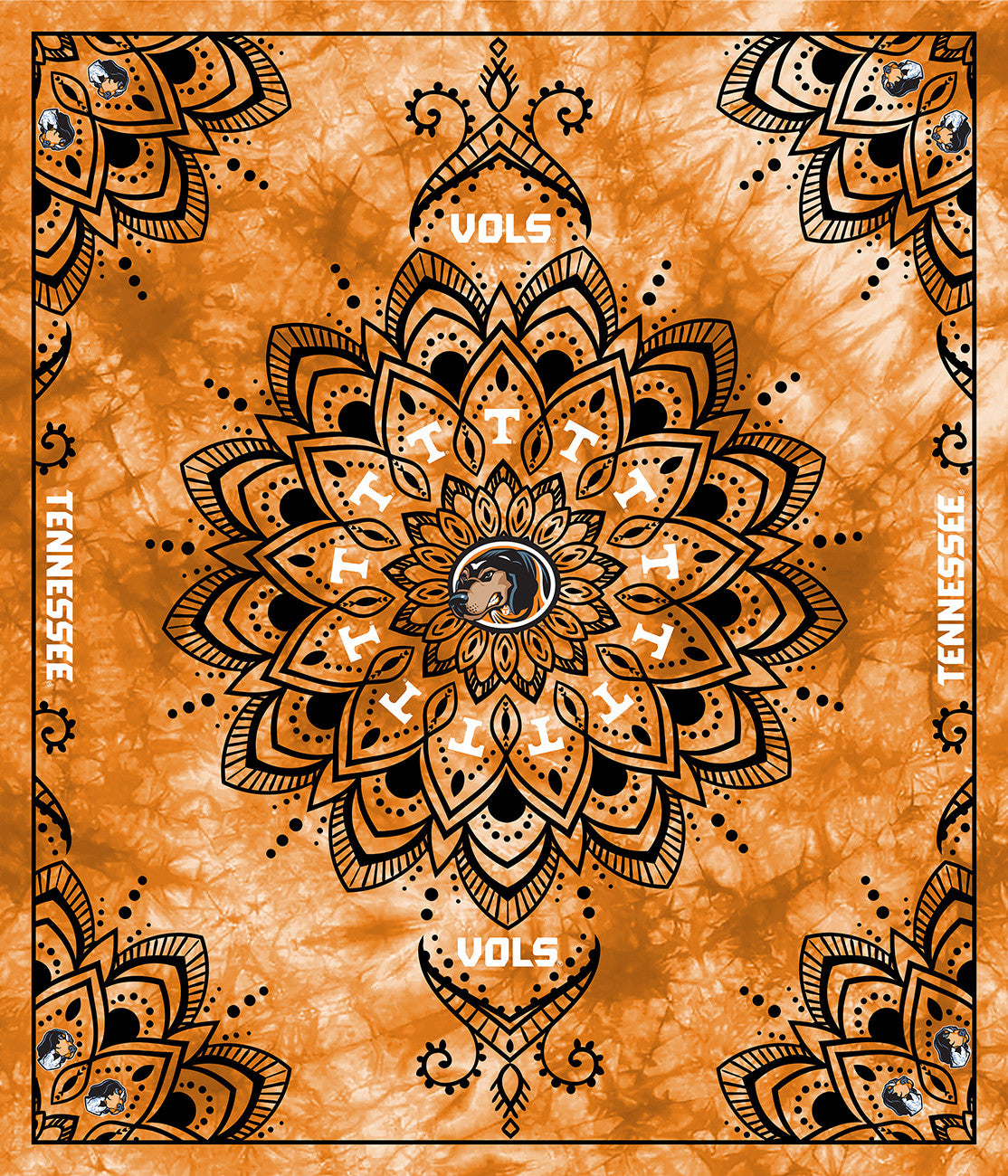 Ncaa-Tennessee Collegiate minky tapestry Finished panel-48inX 56in