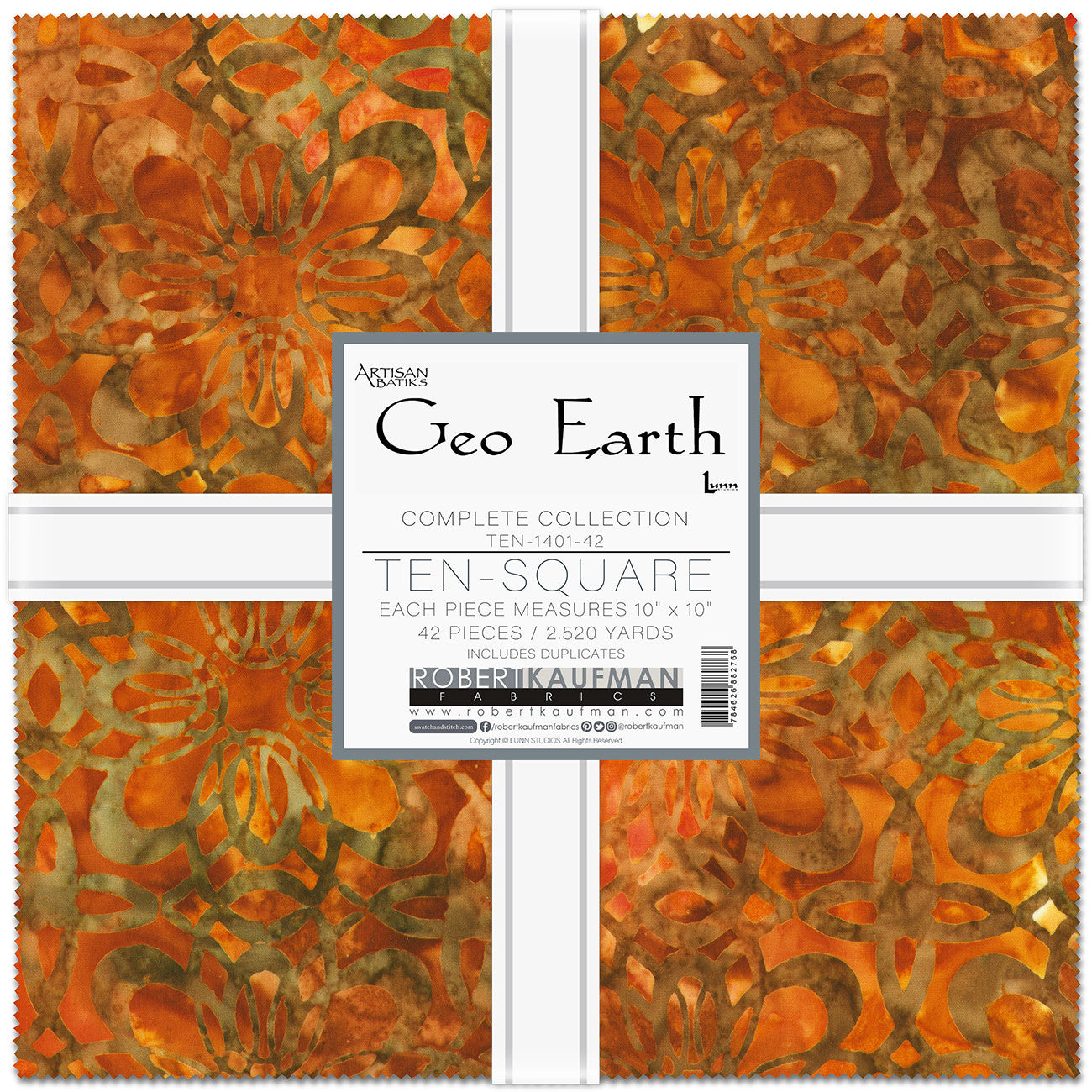 10in Squares, Geo Earth, 42pcs