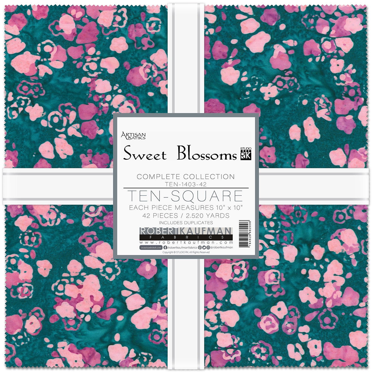 10in Squares, Sweet Blossoms, 42pcs