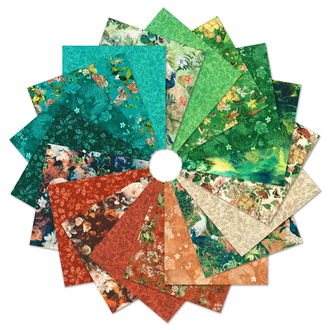 10in Squares, Peacock Paradise, 42pcs/bundle