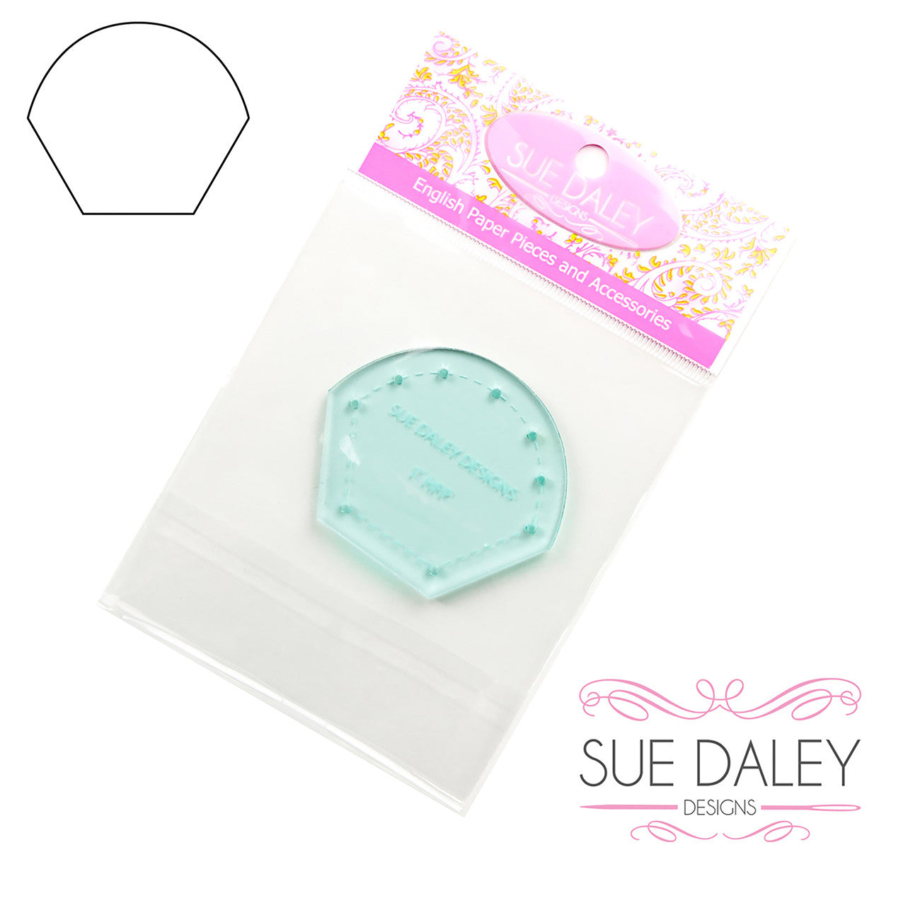 1in Hexagon Flower Petal Template