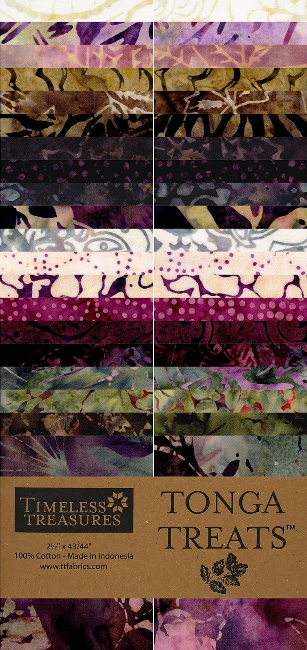 2.5in Strips Tonga Batik Chateau, 40pcs/bundle