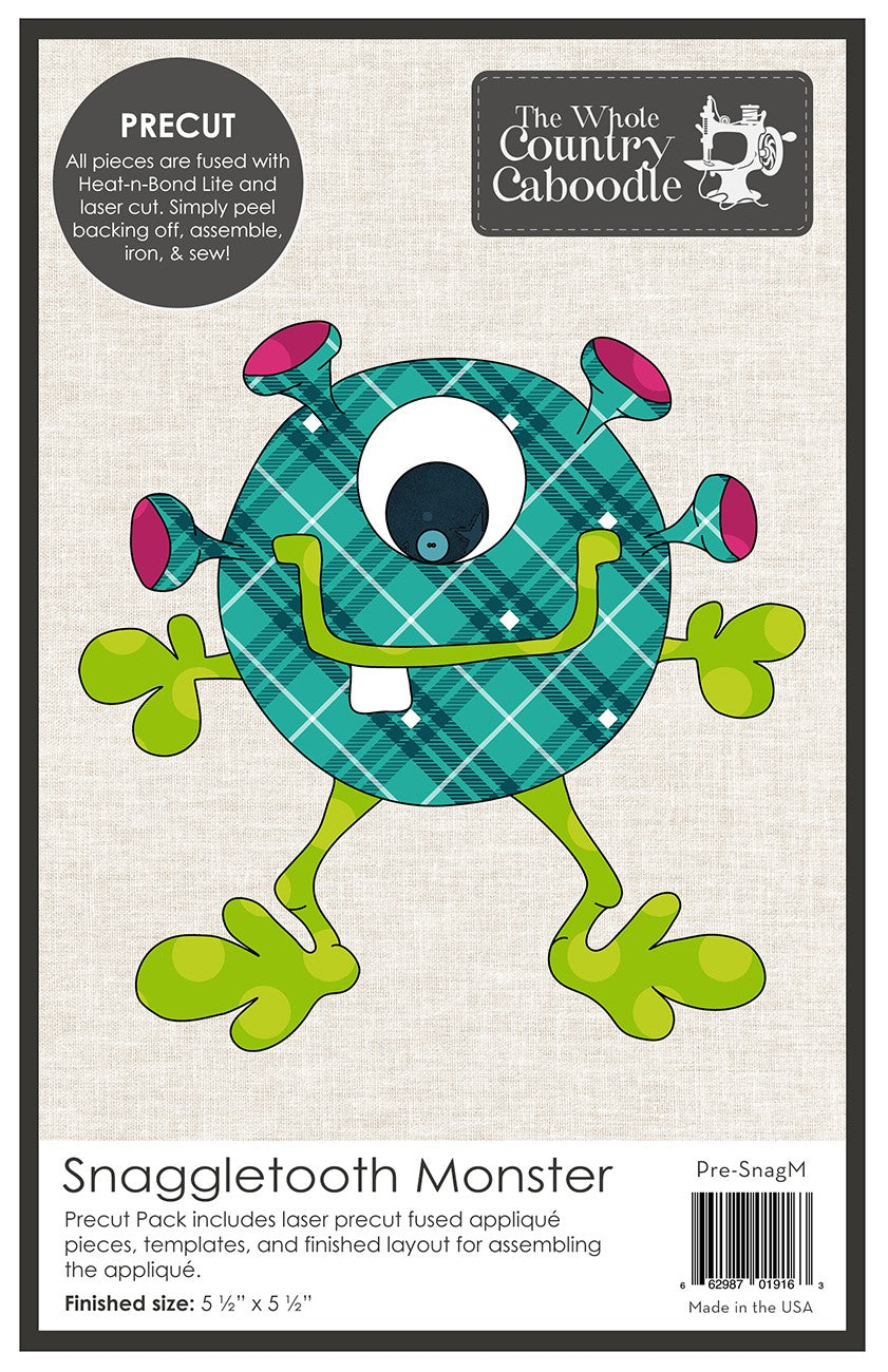 Snaggletooth Monster Laser Precut Fused Applique Pack