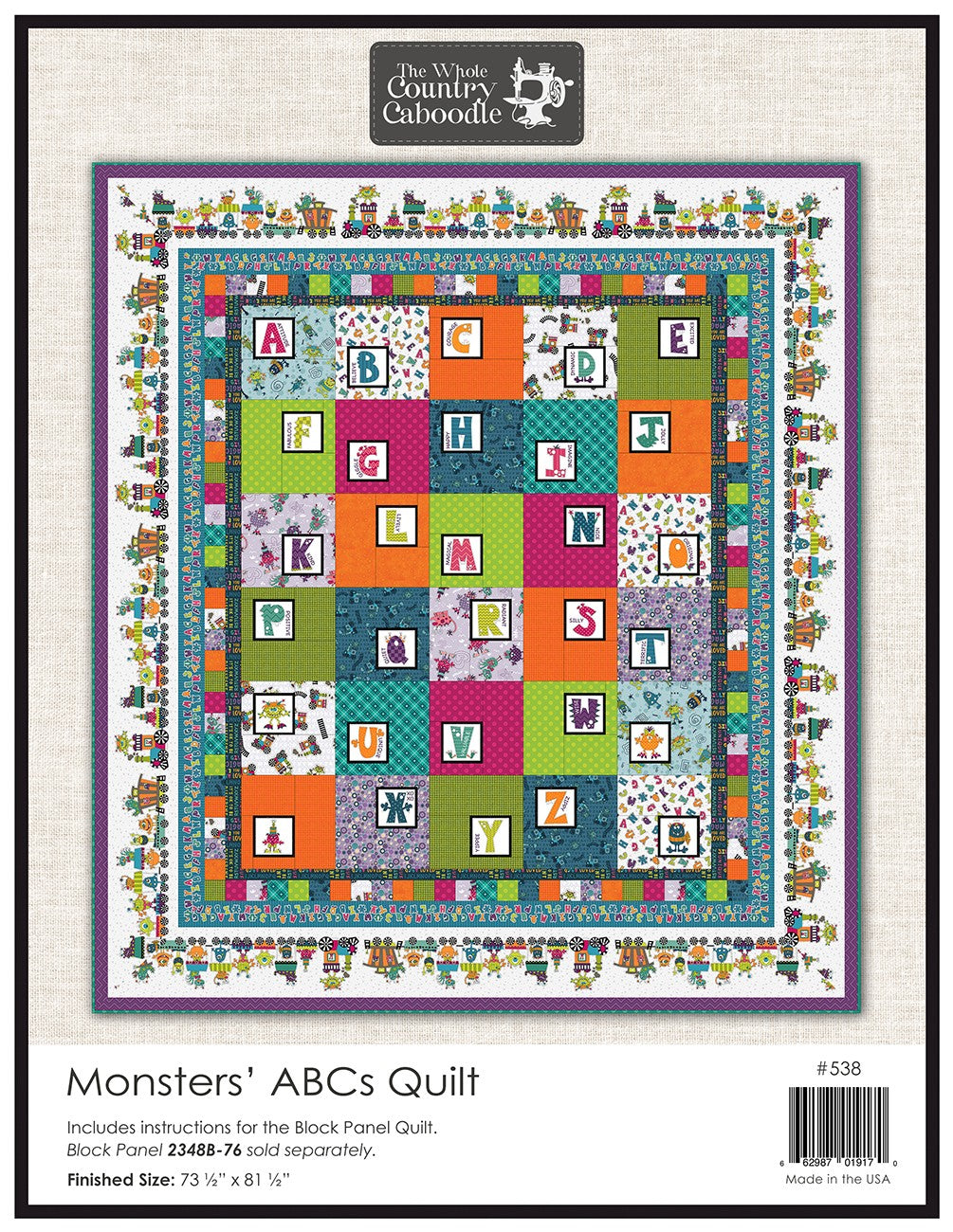 Monster's ABC's Quilt Pattern