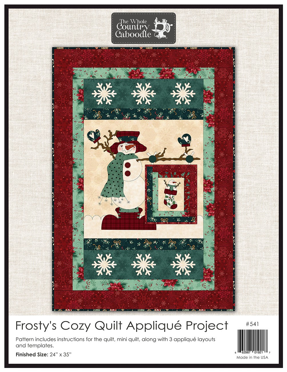 Frosty's Cozy Quilt Applique Project