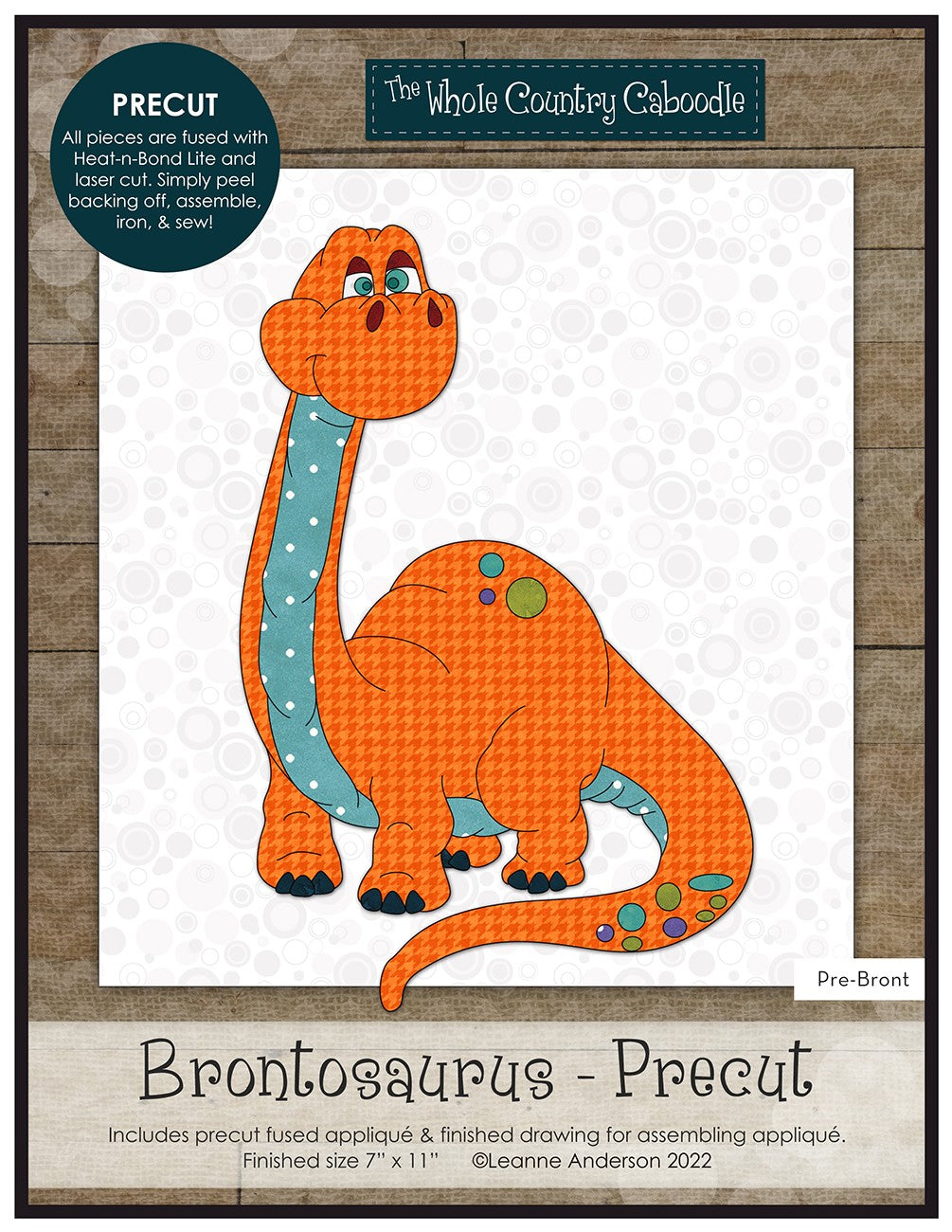 Brontosaurus Precut Fused Applique Pack