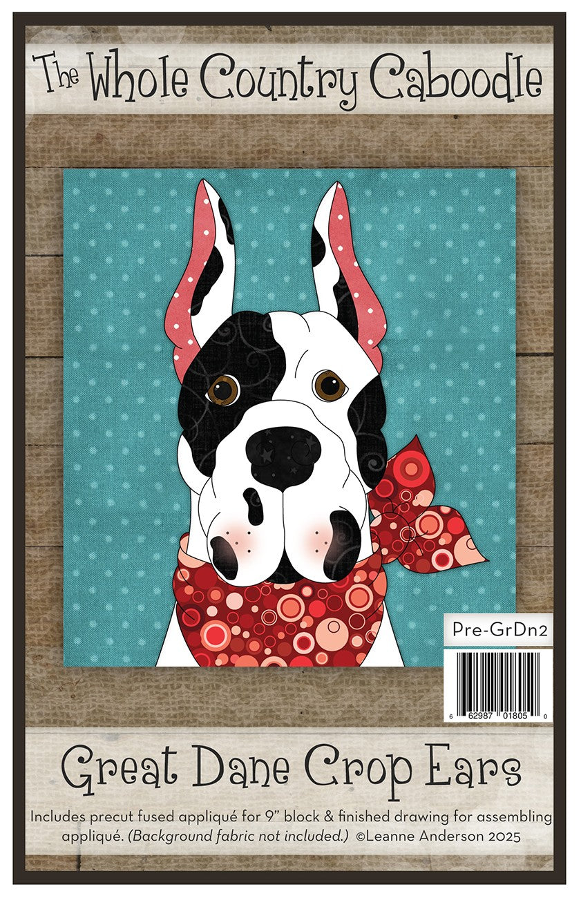 Great Dane Crop Ears Precut Fused Applique Pack