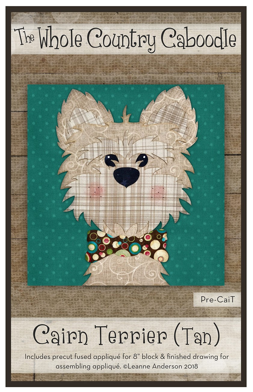 Cairn Terrier Tan Precut Fused Applique Pack