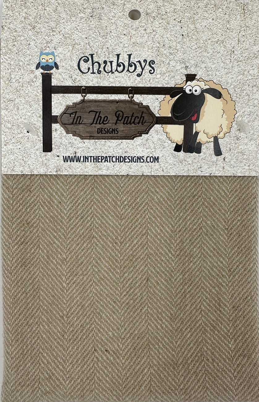 Wool Chubbys 16in Felted Square Tan Herringbone