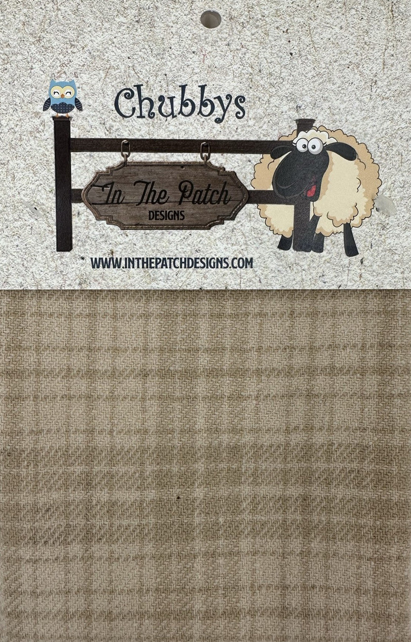 Wool Chubbys 16in Felted Square Tan Dan's Plaid