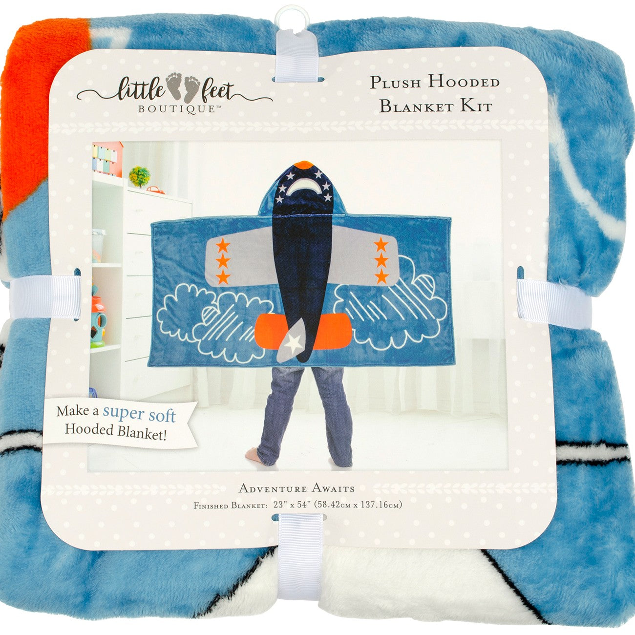 Plush Hooded Blanket Kit Adventure Awaits - Little Feet Boutique