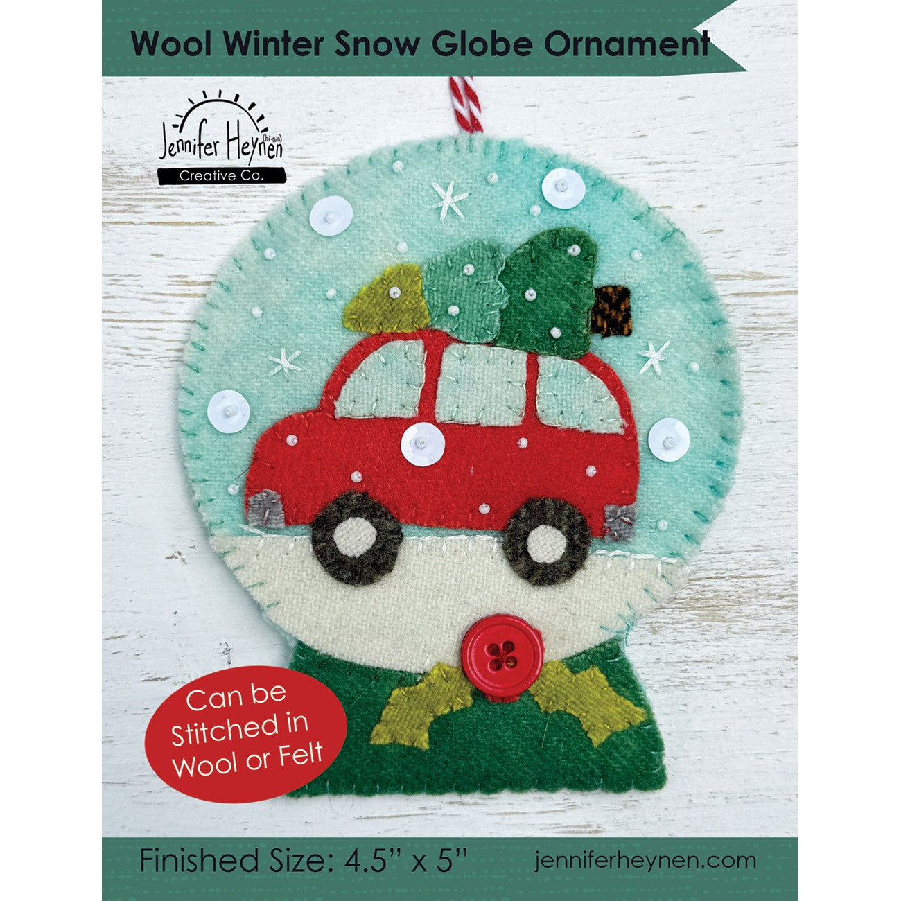 Wool Winter Snow Globe Ornament Sewing Pattern