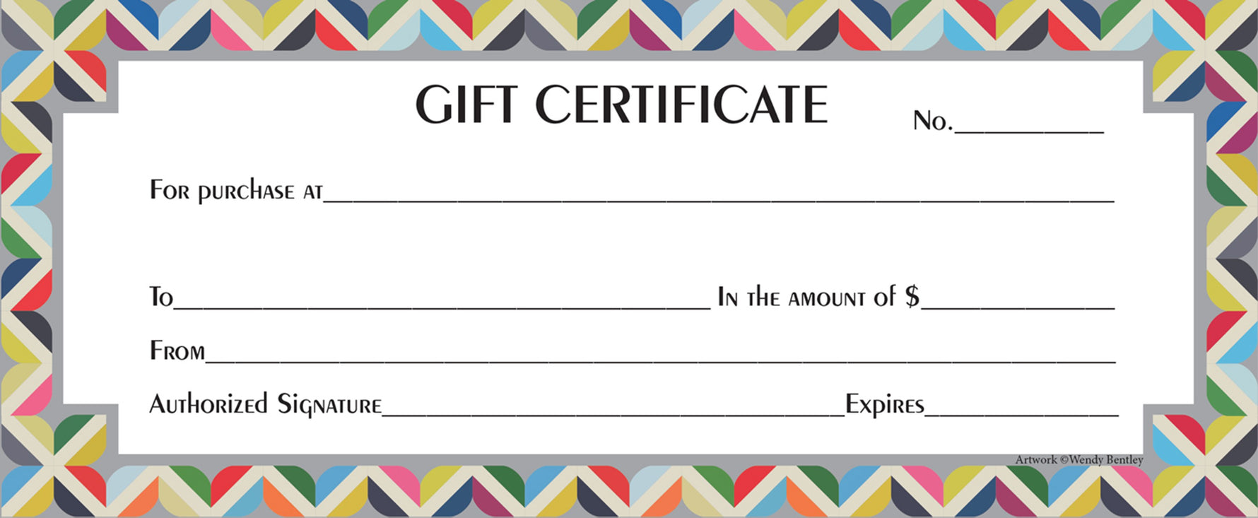 Wendy Bentley Certificates With Envelopes