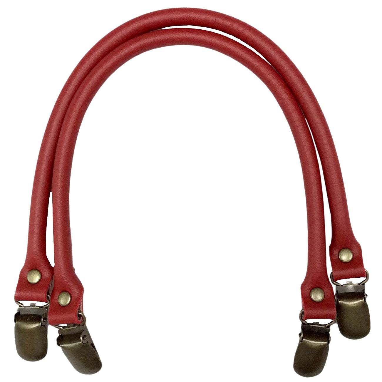 Leather Like 16in Purse Handles Red