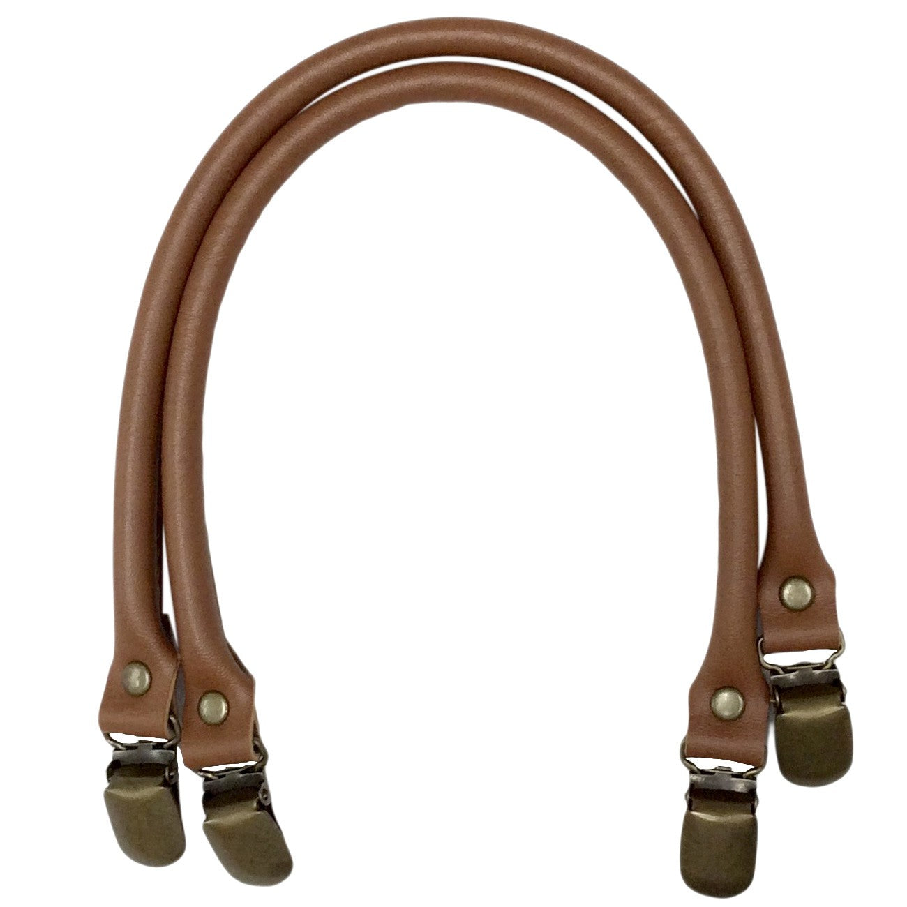 Leather Like 16in Purse Handles Brown