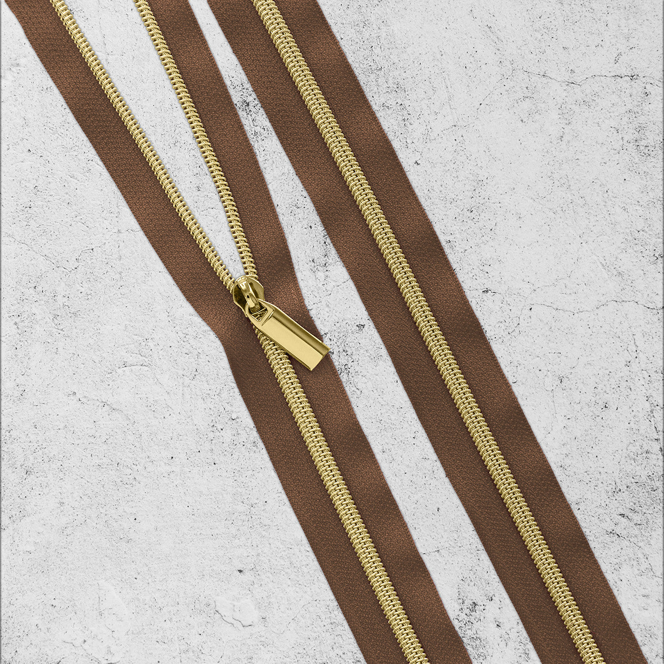 Zippers By The Yard Brown Gold