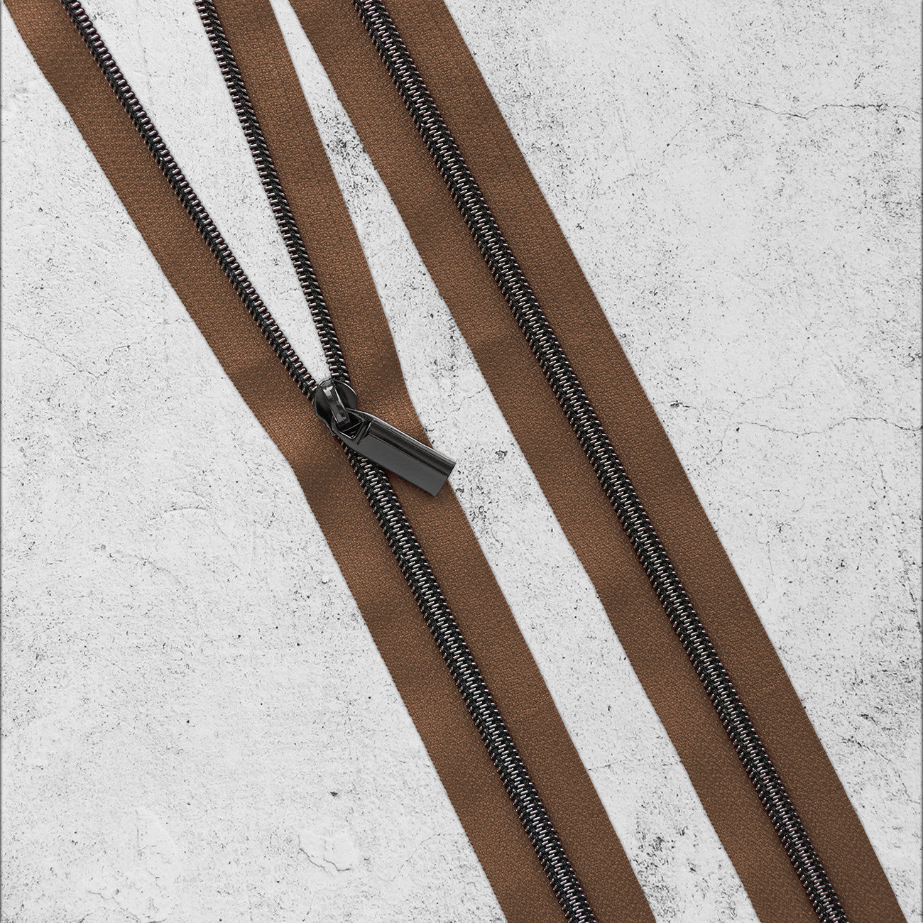 Zippers By The Yard Brown Gunmetal