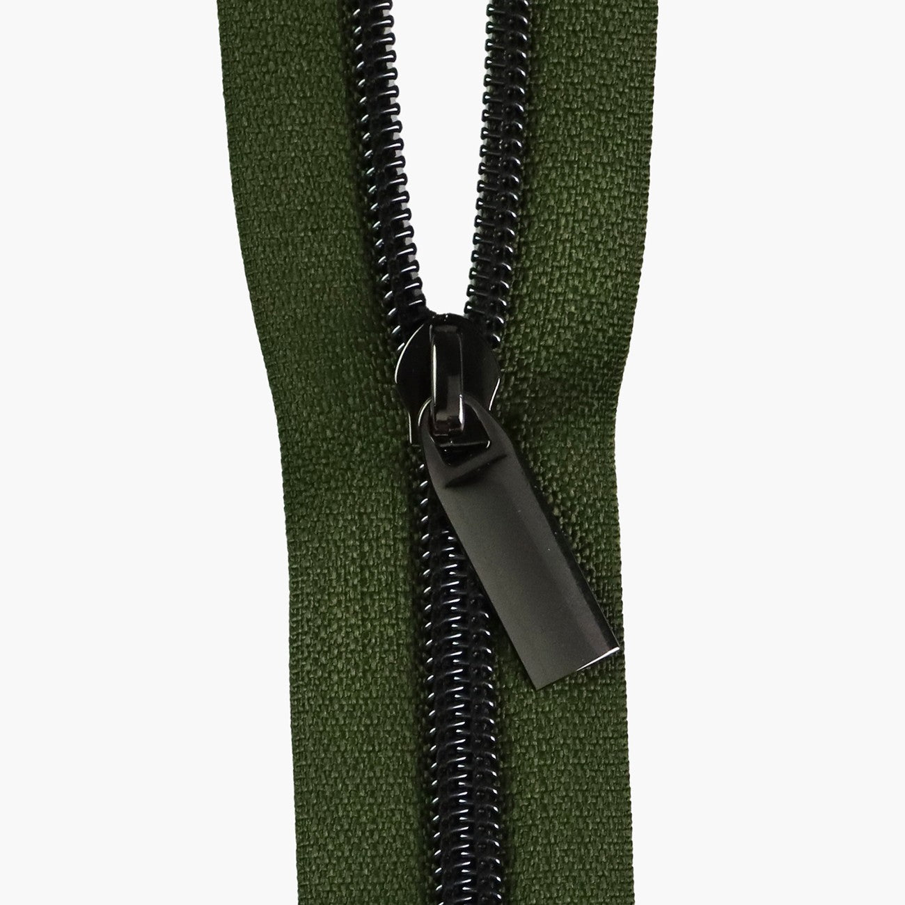Fern #5 Nylon Gunmetal Coil Zippers: 3 Yards With 9 Pulls