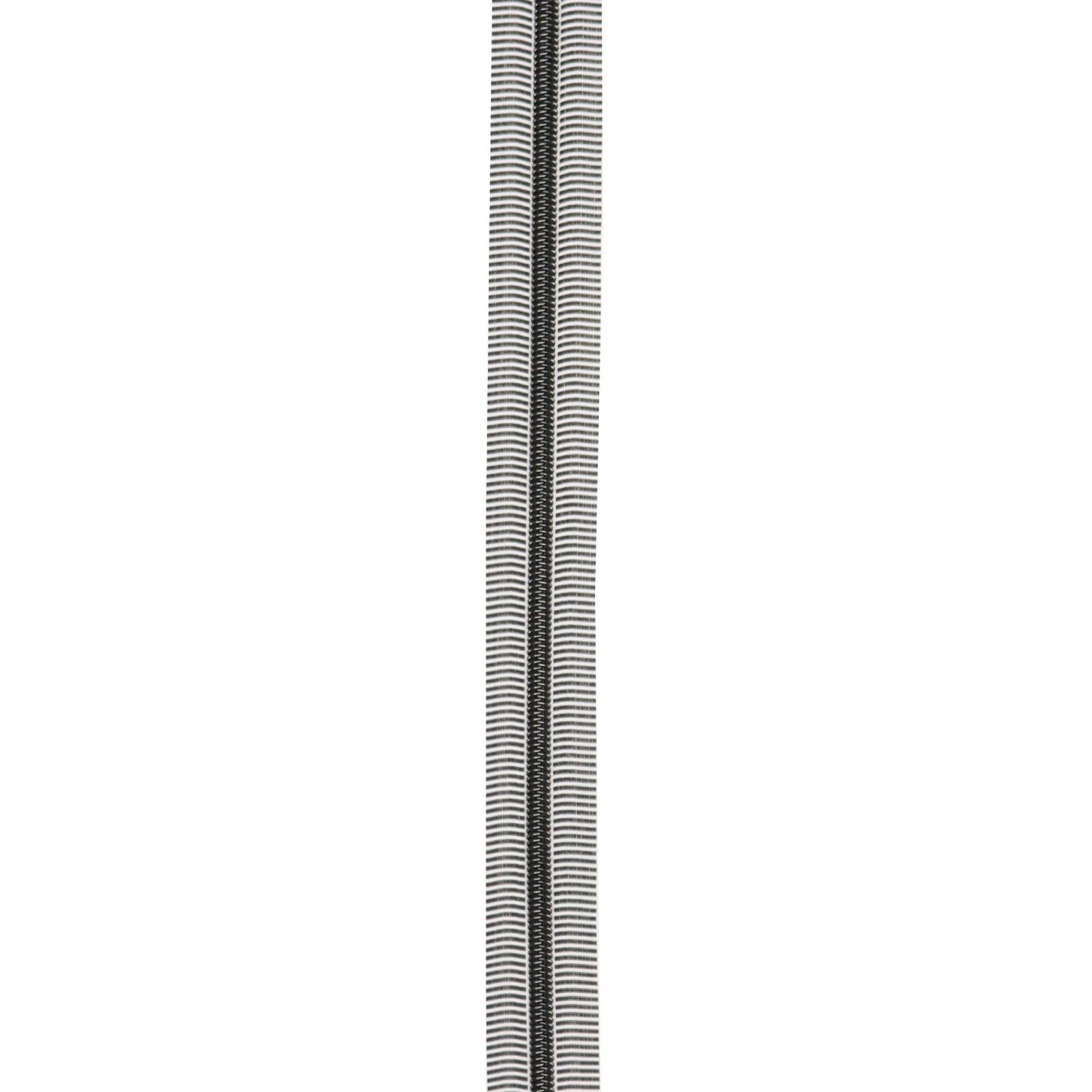 Black/White 5 Nylon Gunmetal Coil Zippers